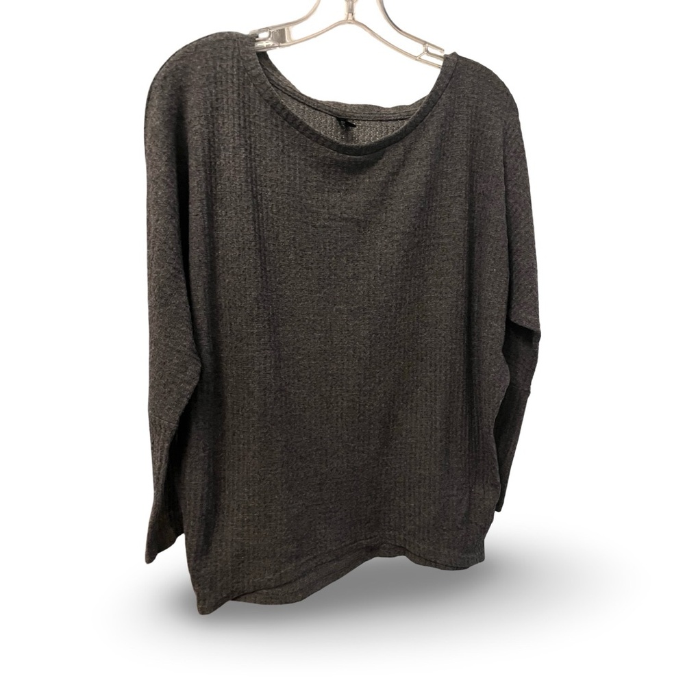 Savvy Yoga Brand Women's Off-the-Shoulder Sweater - Charcoal Gray